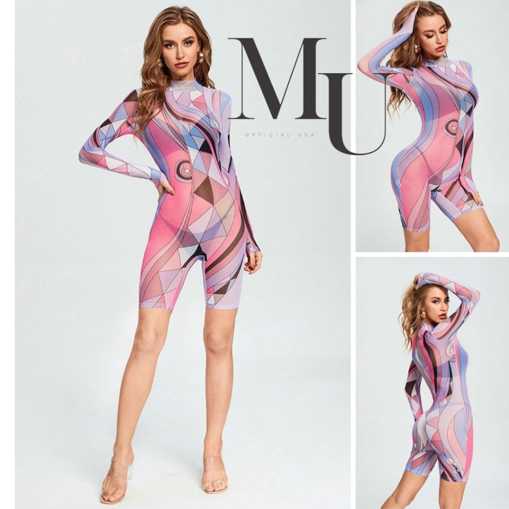 💜Retro Grade Color Wave Romper🩷 - Picture 7 of 12